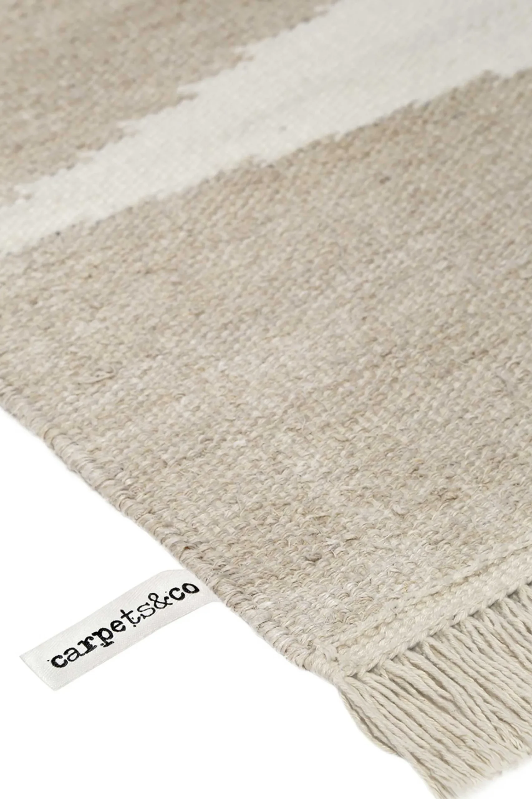 Kelim Teppich Sand Beige aus Naturfasern "Smart Triangle" WECONhome