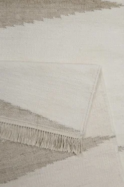 Kelim Teppich Sand Beige aus Naturfasern