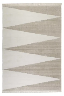 Kelim Teppich Sand Beige aus Naturfasern