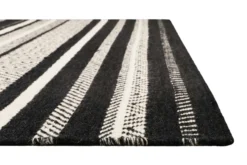 Kelim Teppich Schwarz Beige aus Wolle