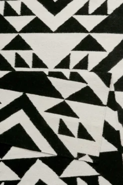 Kelim Teppich Schwarz Creme Weiß aus Wolle "Black Mellow" Accessorize