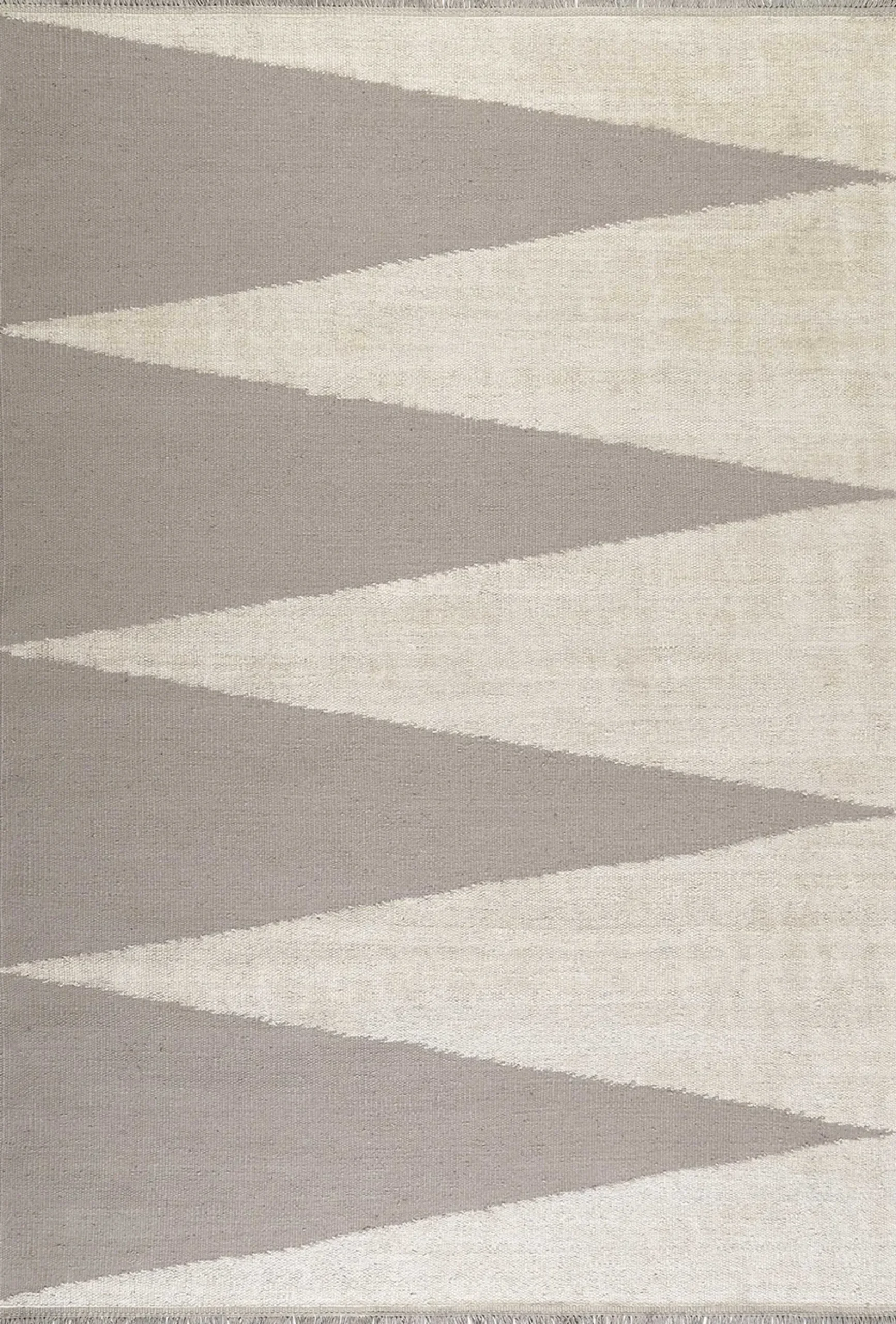 Kelim Teppich Taupe Beige aus Naturfasern "Smart Triangle" WECONhome
