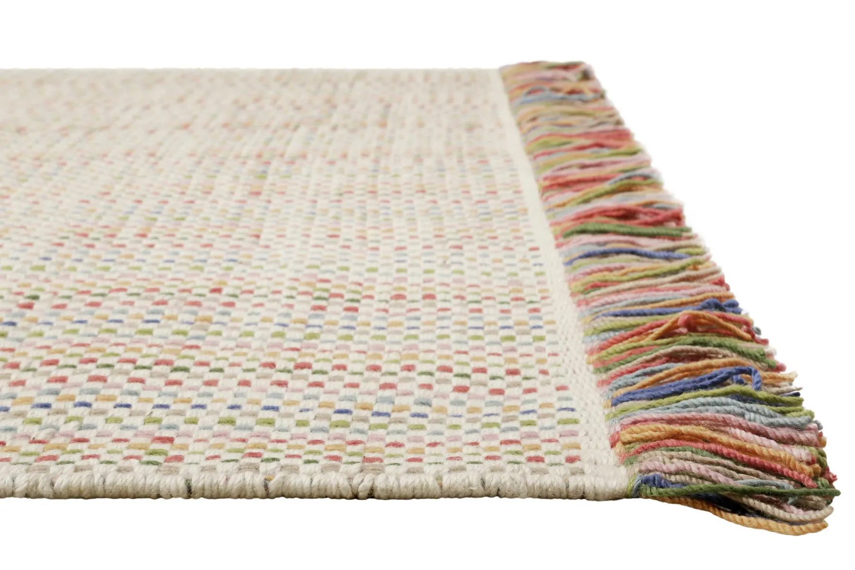 Kinderteppich aus Schurwolle Beige Bunt "Tjorven" Smart Kids