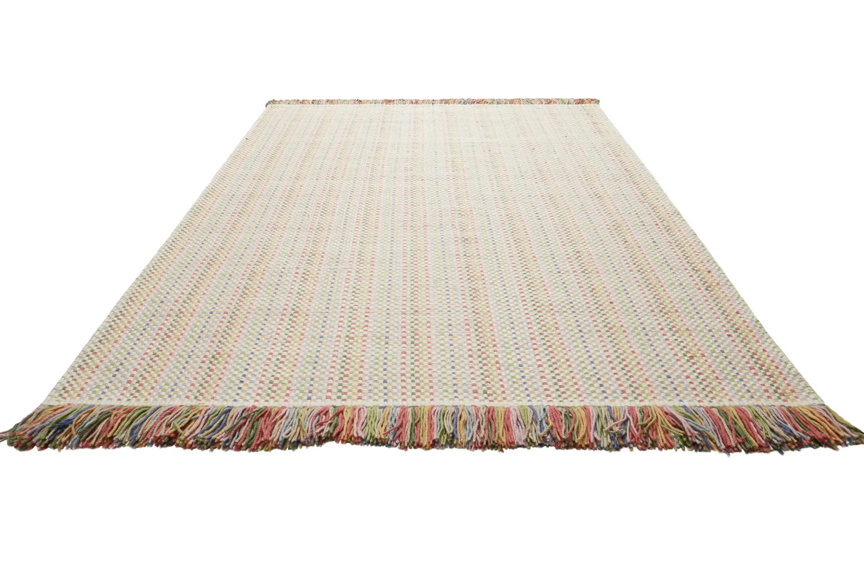 Kinderteppich aus Schurwolle Beige Bunt "Tjorven" Smart Kids