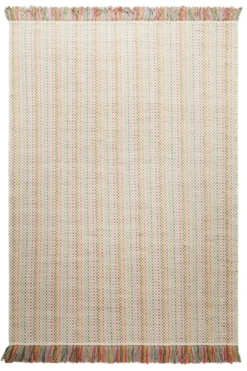 Kinderteppich aus Schurwolle Beige Bunt
