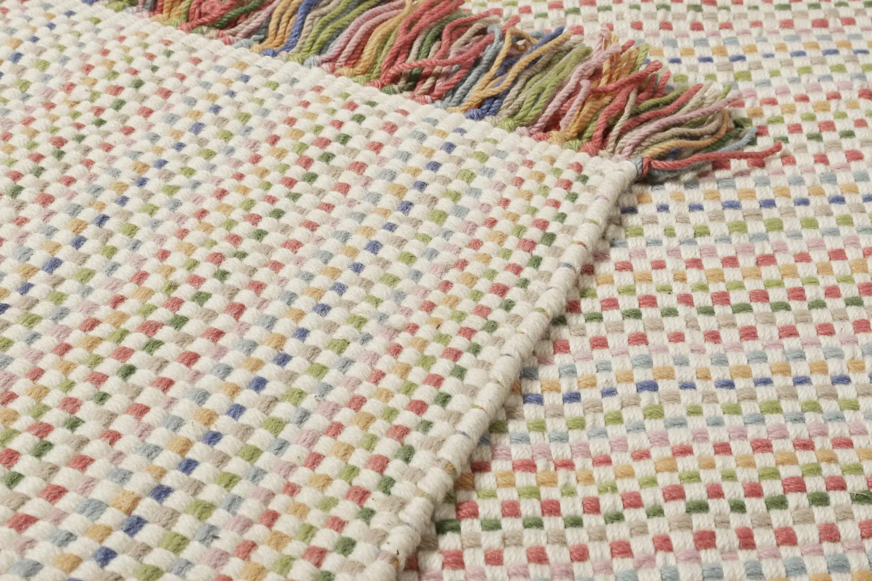Kinderteppich aus Schurwolle Beige Bunt "Tjorven" Smart Kids