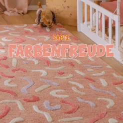 Kinderteppich aus Schurwolle Altrosa Multi "Confetti 2.0" Smart Kids