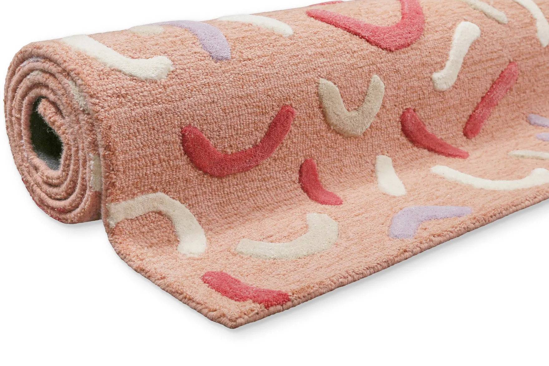 Kinderteppich aus Schurwolle Altrosa Multi "Confetti 2.0" Smart Kids