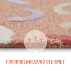 Kinderteppich aus Schurwolle Altrosa Multi