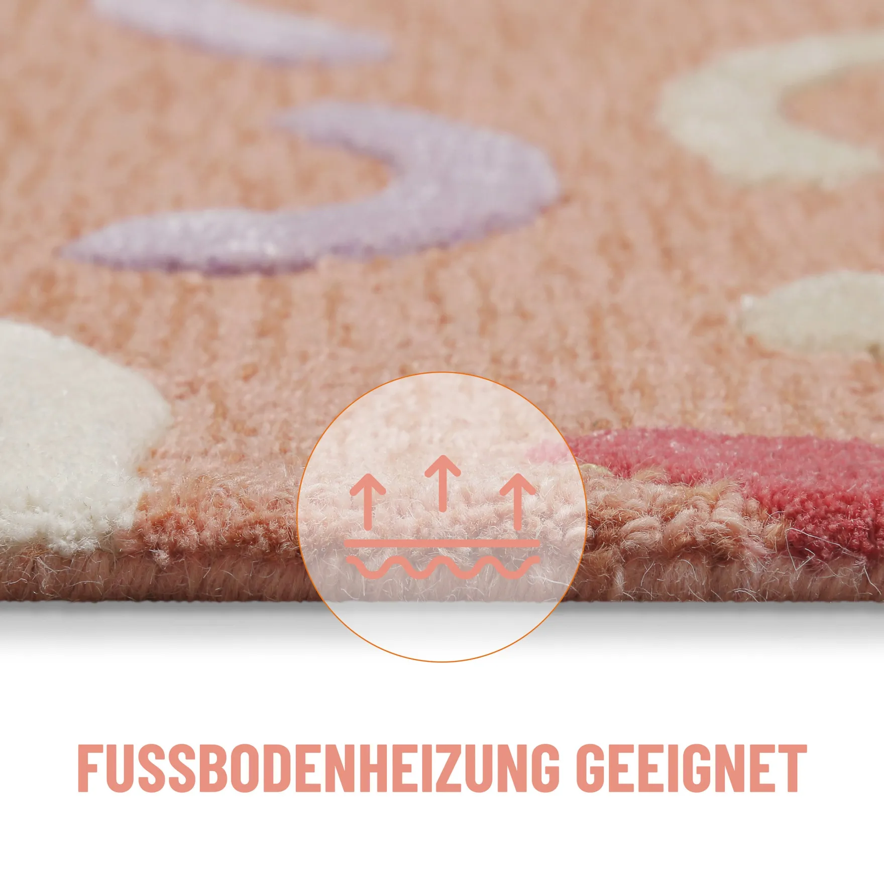 Kinderteppich aus Schurwolle Altrosa Multi "Confetti 2.0" Smart Kids