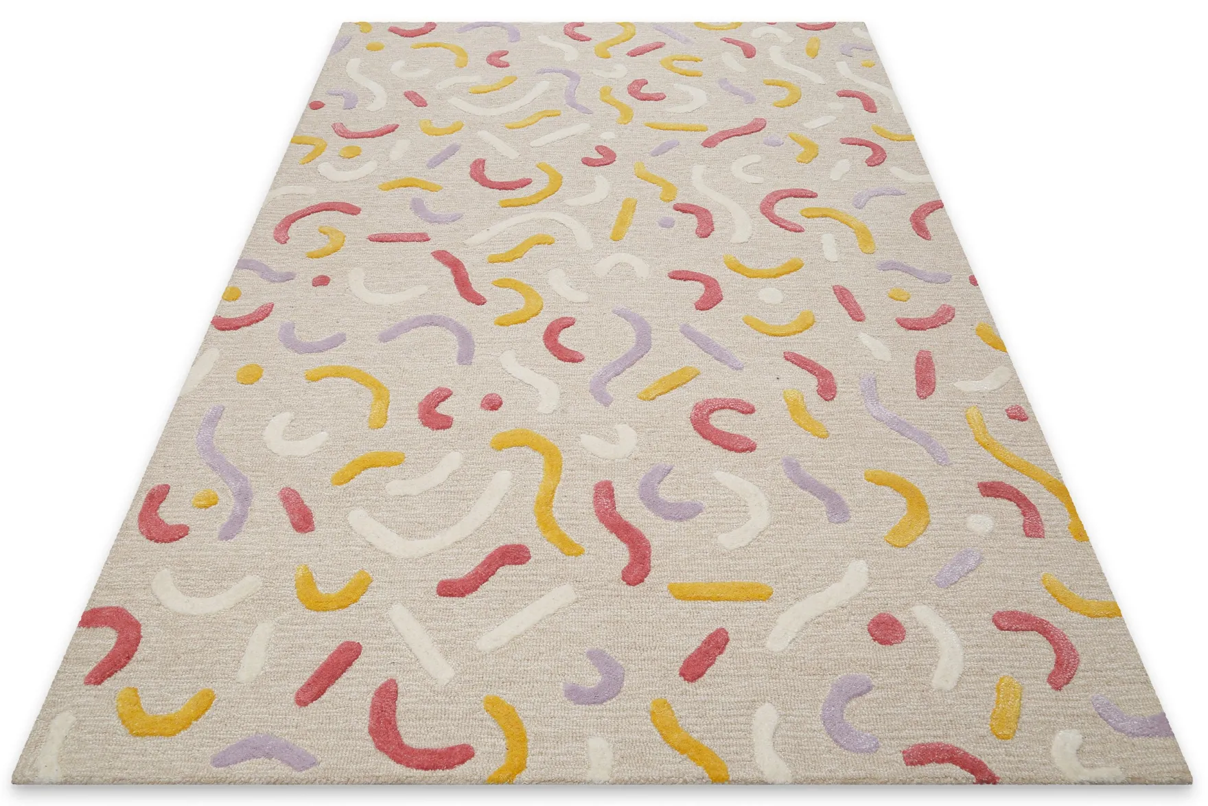Kinderteppich aus Schurwolle Beige Multi "Confetti 2.0" Smart Kids