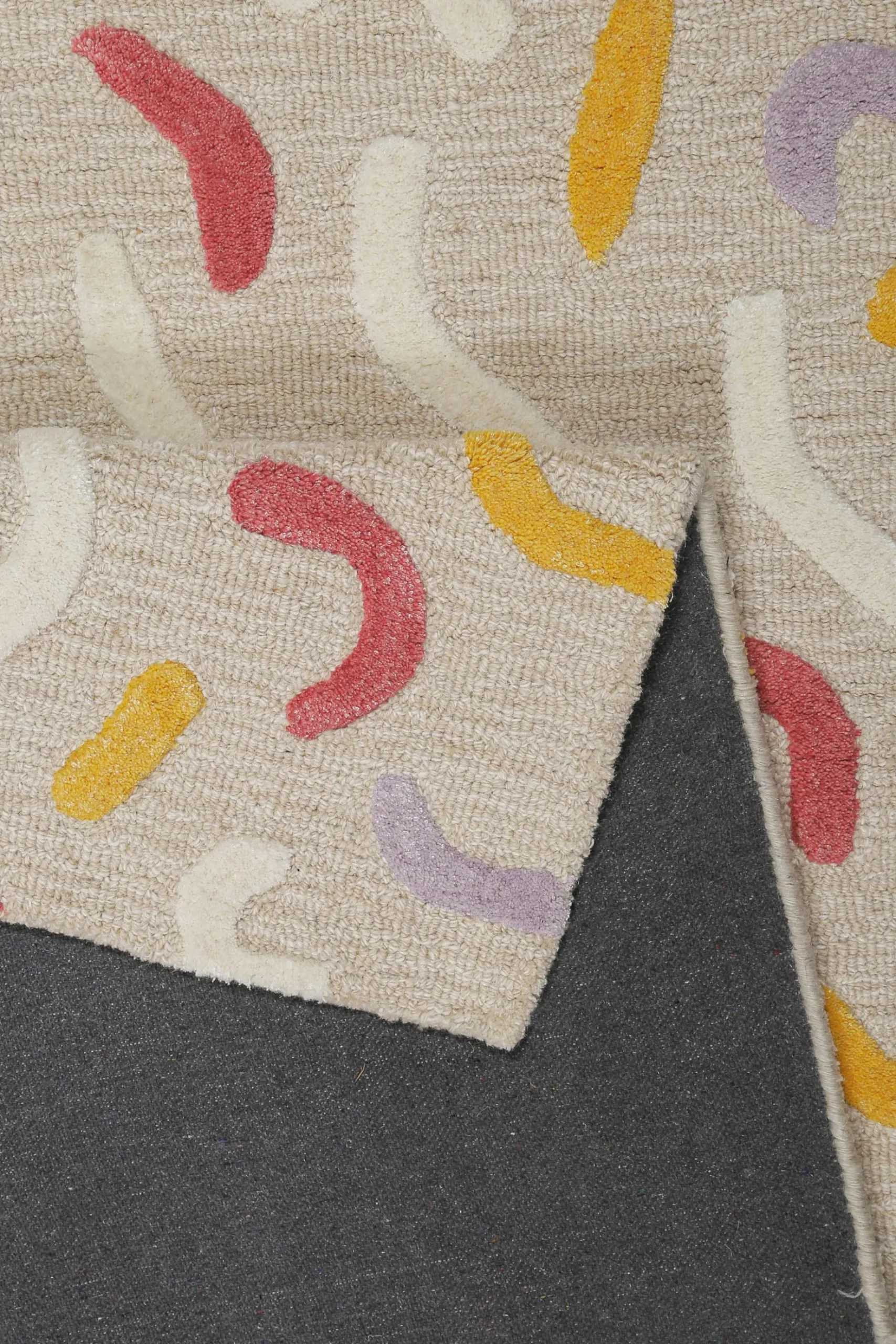 Kinderteppich aus Schurwolle Beige Multi "Confetti 2.0" Smart Kids