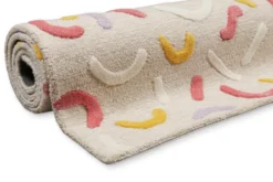 Kinderteppich aus Schurwolle Beige Multi