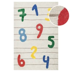 Kinderteppich aus Schurwolle Beige Multi "Countdown" Smart Kids