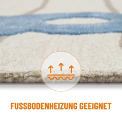 Kinderteppich aus Schurwolle Beige Multi