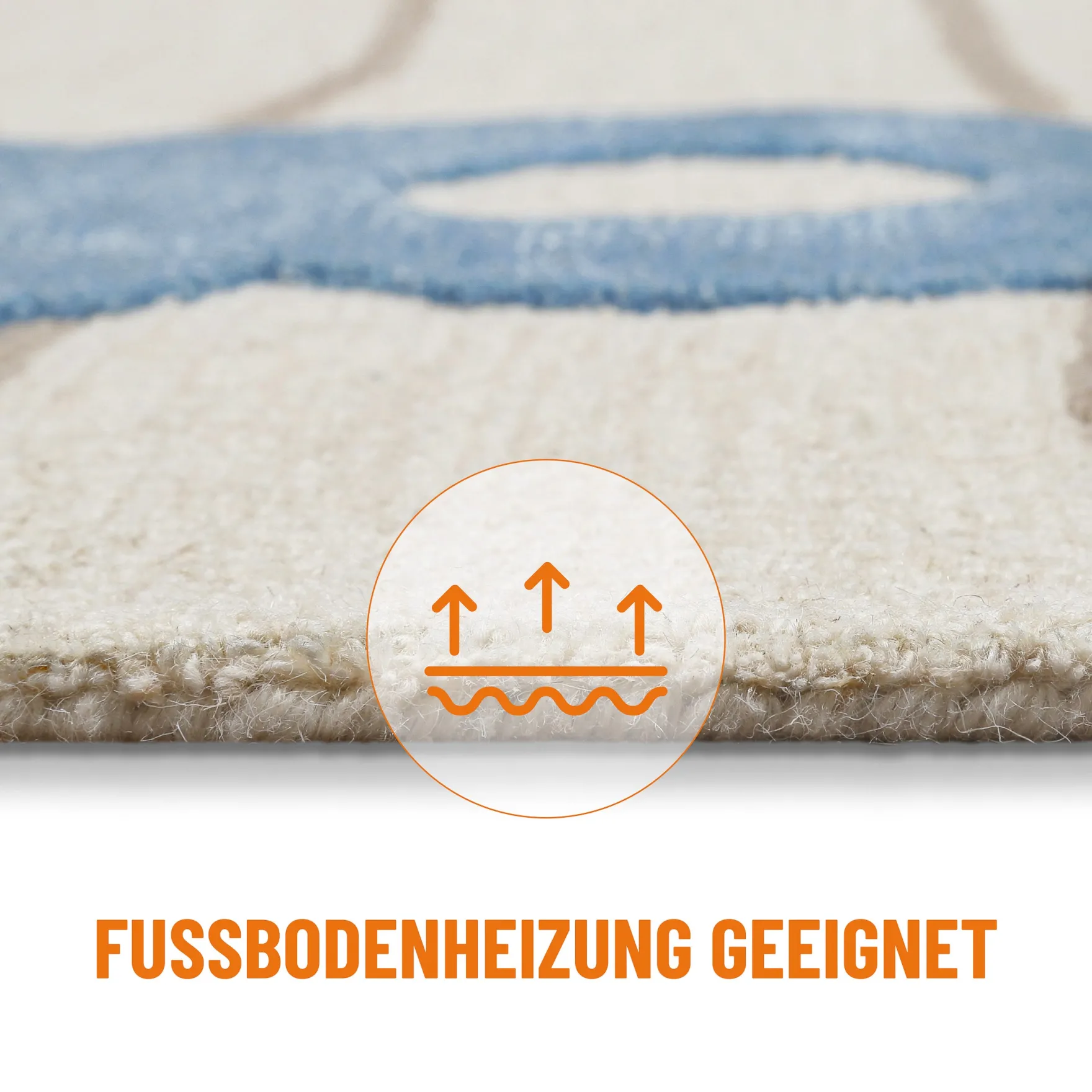 Kinderteppich aus Schurwolle Beige Multi "Countdown" Smart Kids