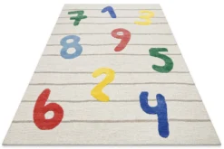 Kinderteppich aus Schurwolle Beige Multi