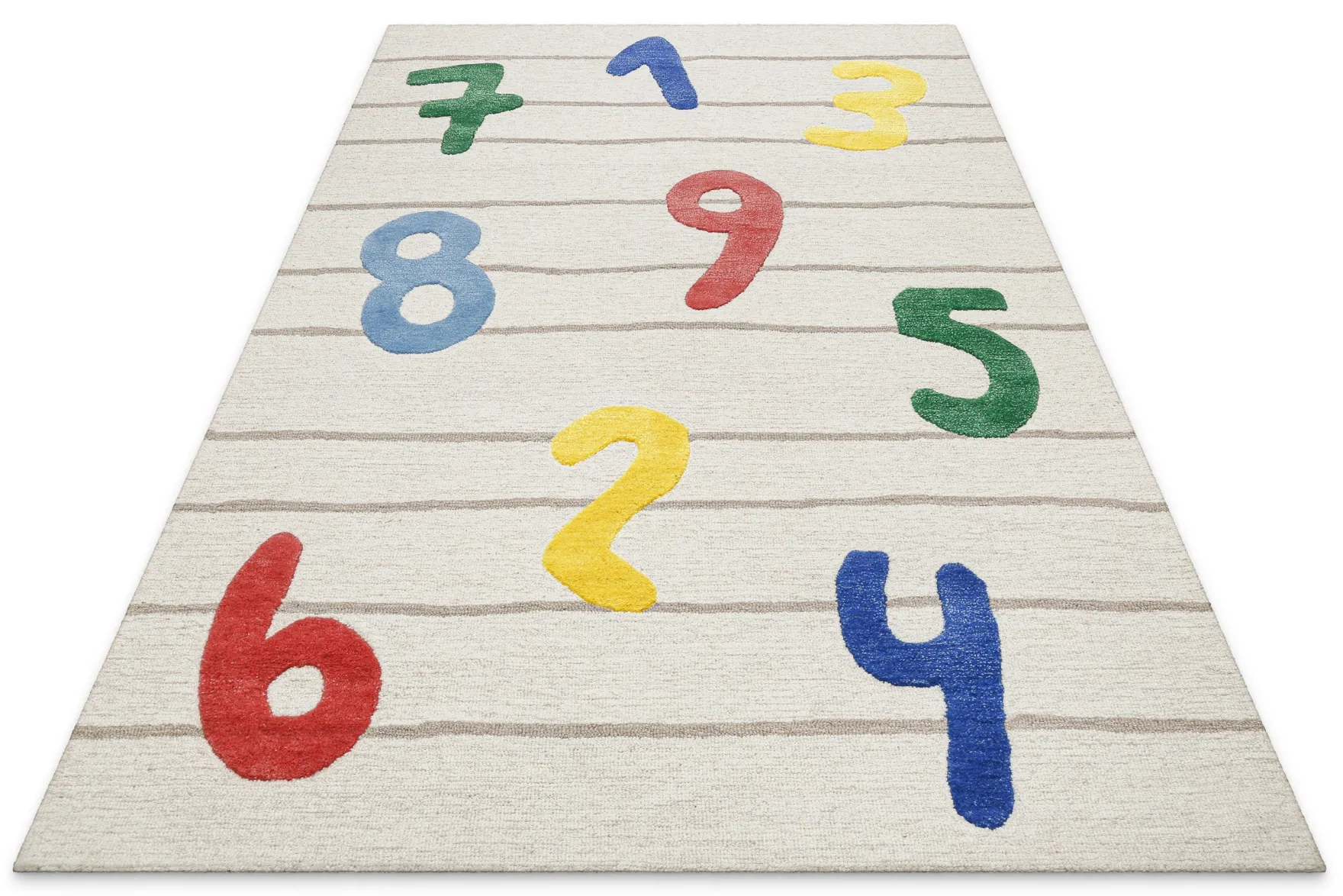 Kinderteppich aus Schurwolle Beige Multi "Countdown" Smart Kids
