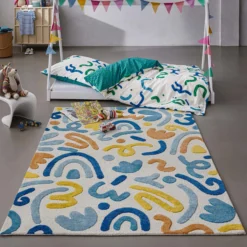 Kinderteppich aus Schurwolle Multi "Scribble" Smart Kids