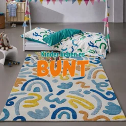 Kinderteppich aus Schurwolle Multi