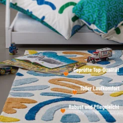 Kinderteppich aus Schurwolle Multi