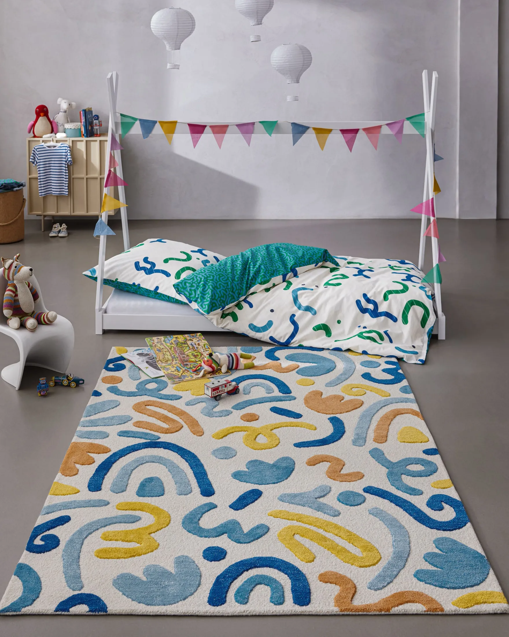 Kinderteppich aus Schurwolle Multi "Scribble" Smart Kids