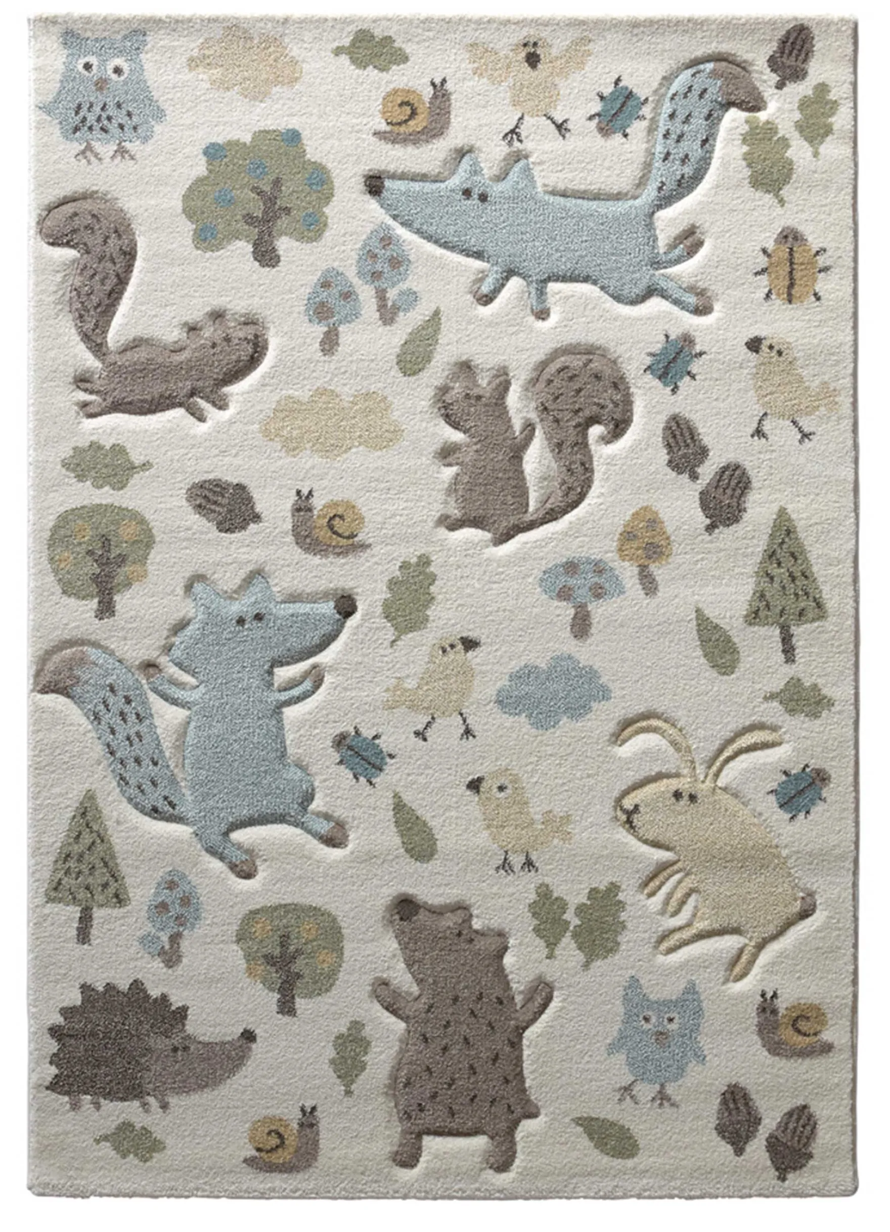 Kinderteppich beige blau "Forest" Sigikid