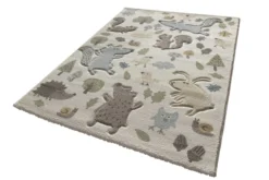 Kinderteppich beige blau "Forest" Sigikid