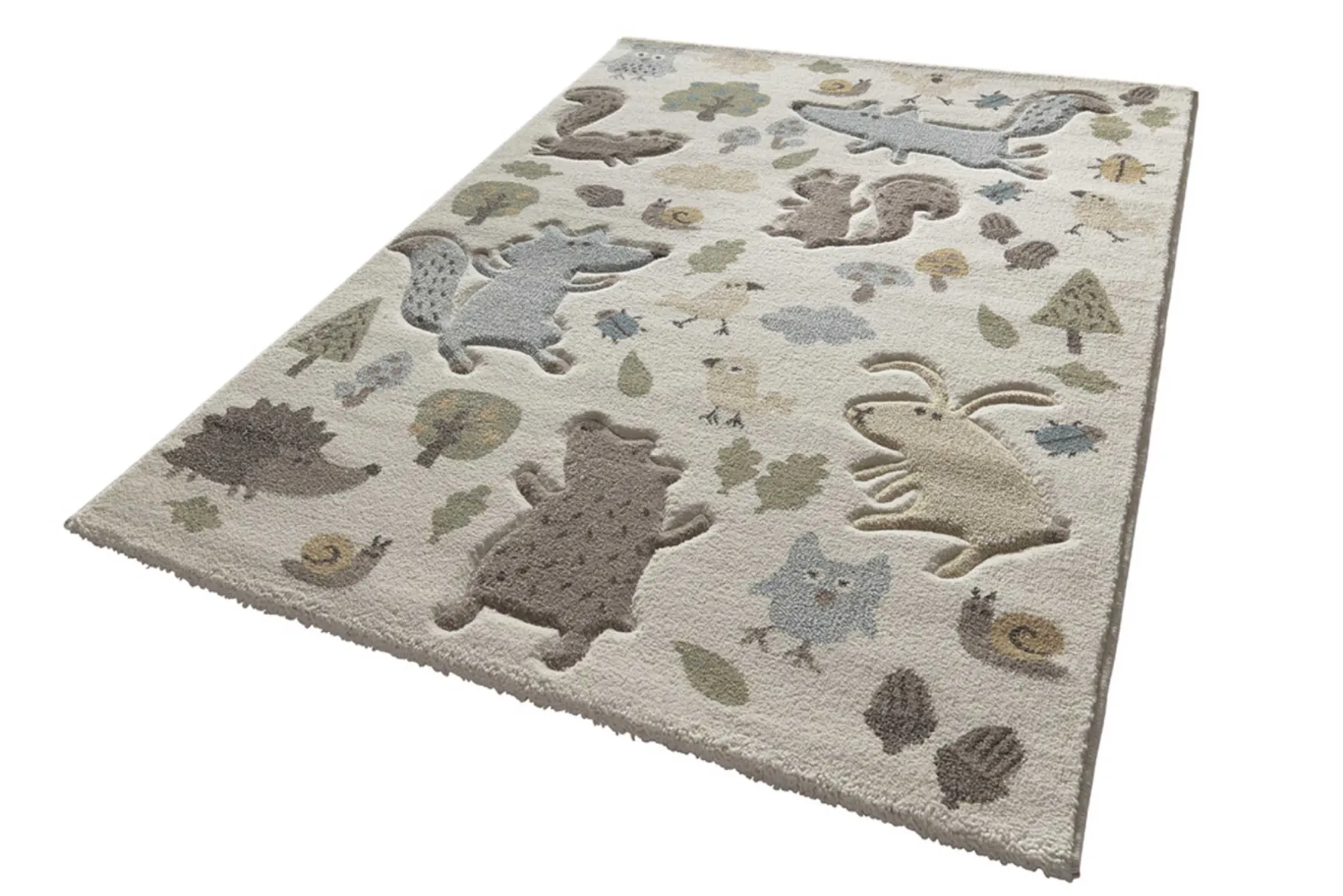 Kinderteppich beige blau "Forest" Sigikid