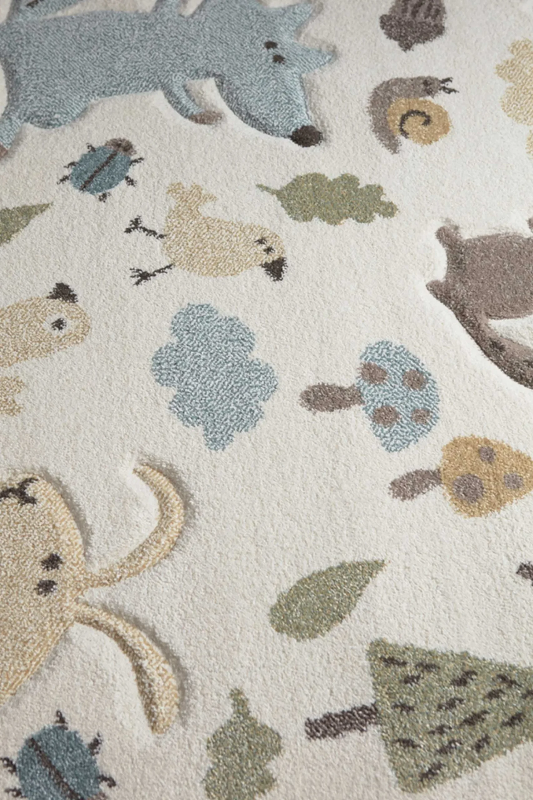 Kinderteppich beige blau "Forest" Sigikid