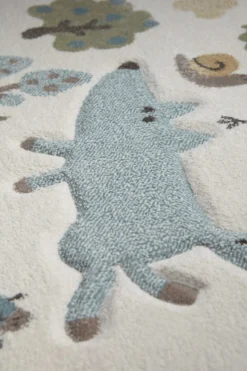 Kinderteppich beige blau