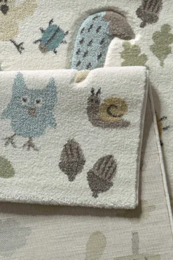 Kinderteppich beige blau