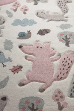 Kinderteppich beige rosa 