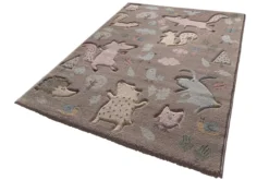 Kinderteppich dunkelbeige rosa blau "Forest" Sigikid