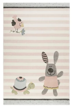 Kinderteppich rosa grau beige "Happy Friends" Sigikid