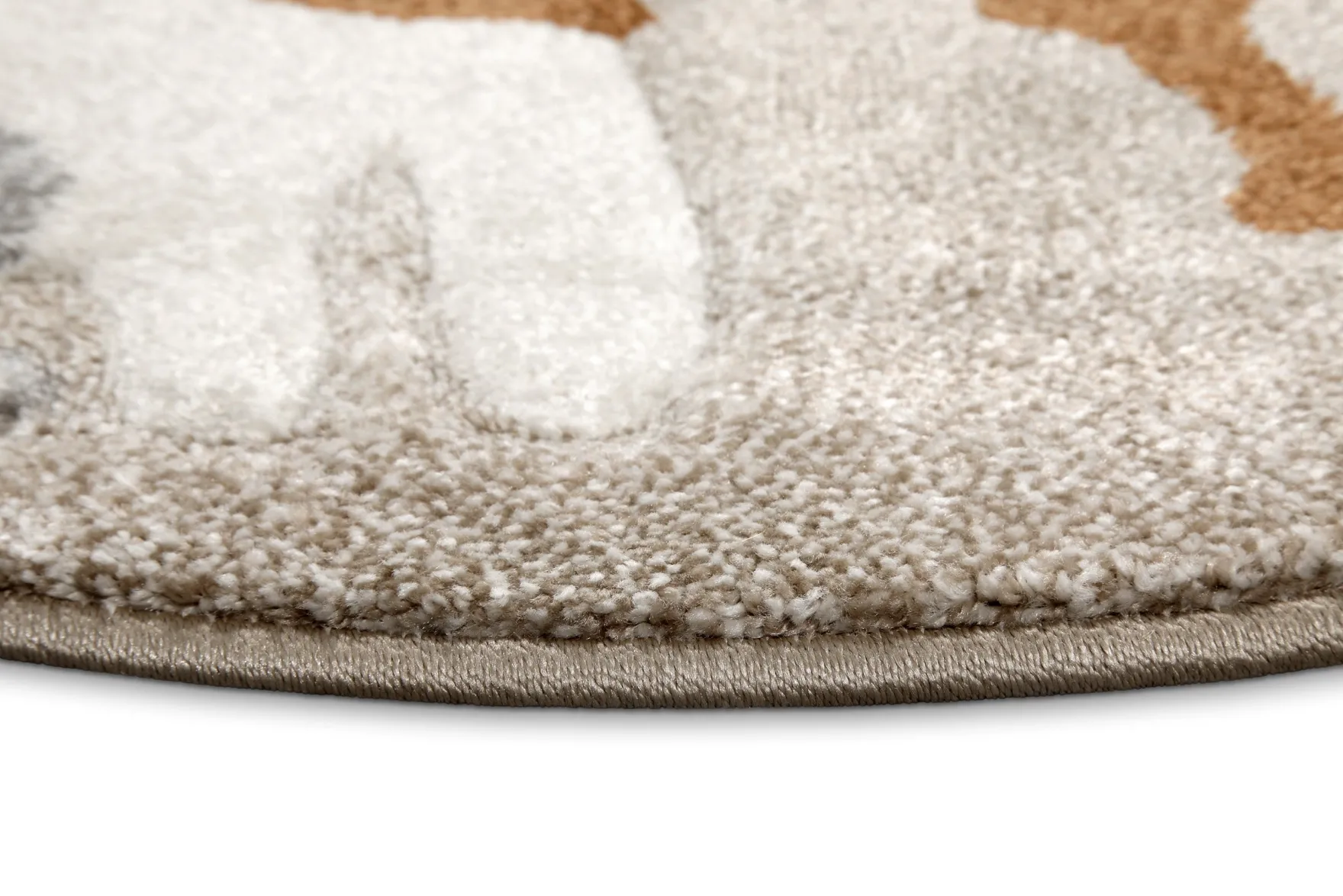 Kinderteppich Rund Sand Beige meliert "Rocky & Friends" Smart Kids