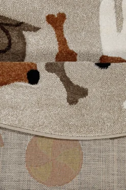 Kinderteppich Rund Sand Beige meliert