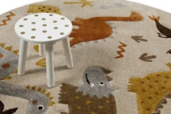 Kinderteppich Rund Sand Beige meliert