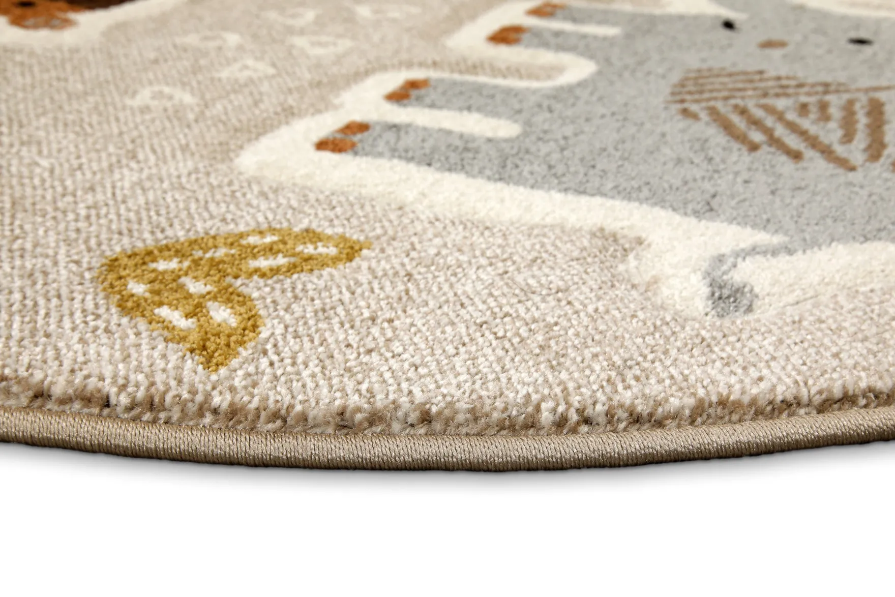 Kinderteppich Rund Sand Beige meliert "Nala & Friends" Smart Kids