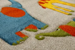 Kinderteppich Rund Sand Beige meliert "Benny & Friends" Smart Kids