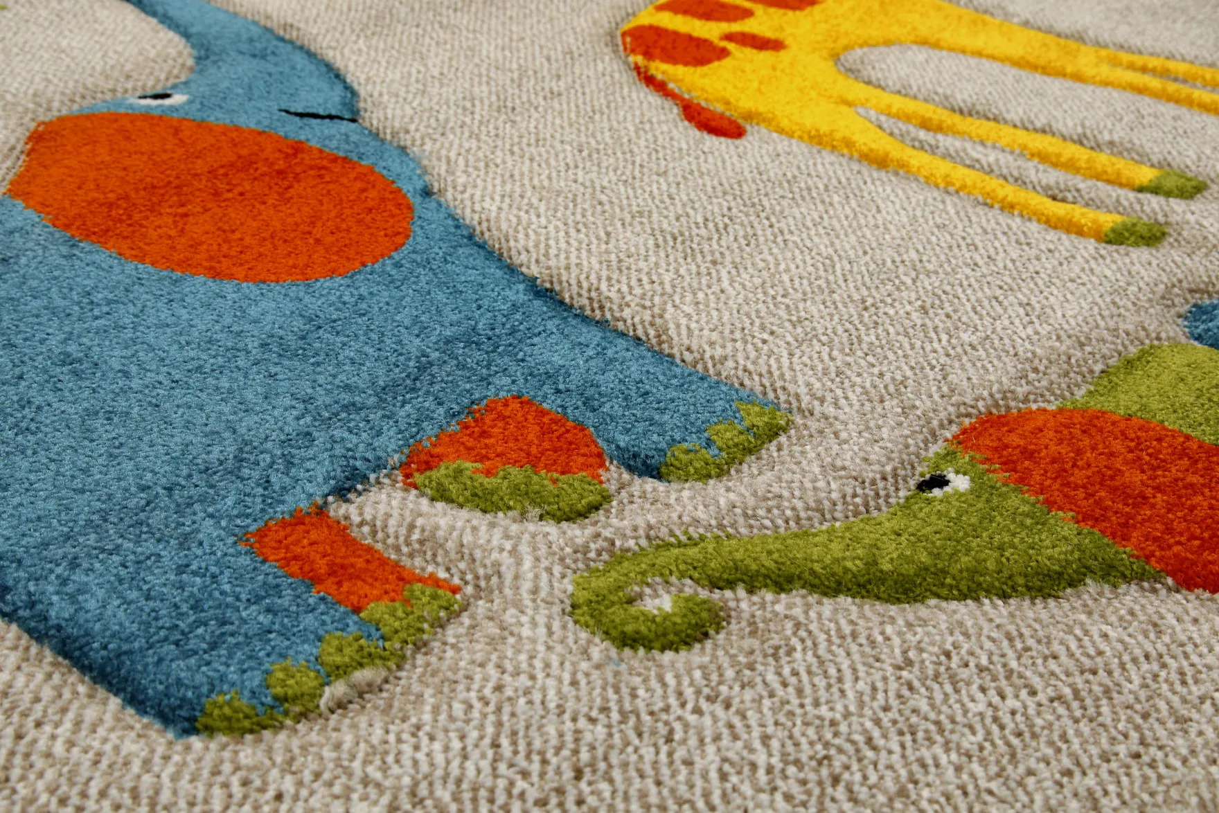 Kinderteppich Rund Sand Beige meliert "Benny & Friends" Smart Kids
