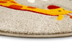 Kinderteppich Rund Sand Beige meliert