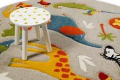 Kinderteppich Rund Sand Beige meliert