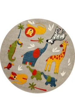 Kinderteppich Rund Sand Beige meliert