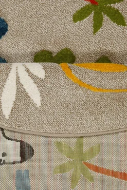 Kinderteppich Rund Sand Beige meliert