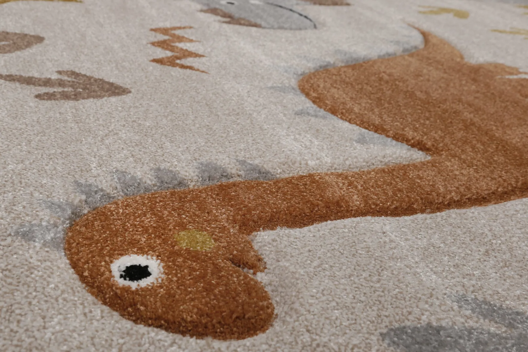 Kinderteppich Sand Beige meliert "T-Rex & Friends" Smart Kids