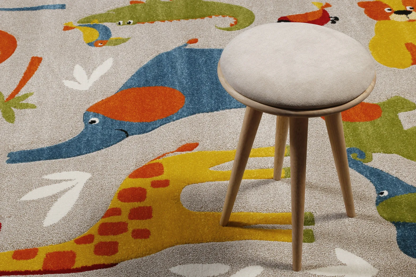 Kinderteppich Sand Beige meliert "Benny & Friends" Smart Kids