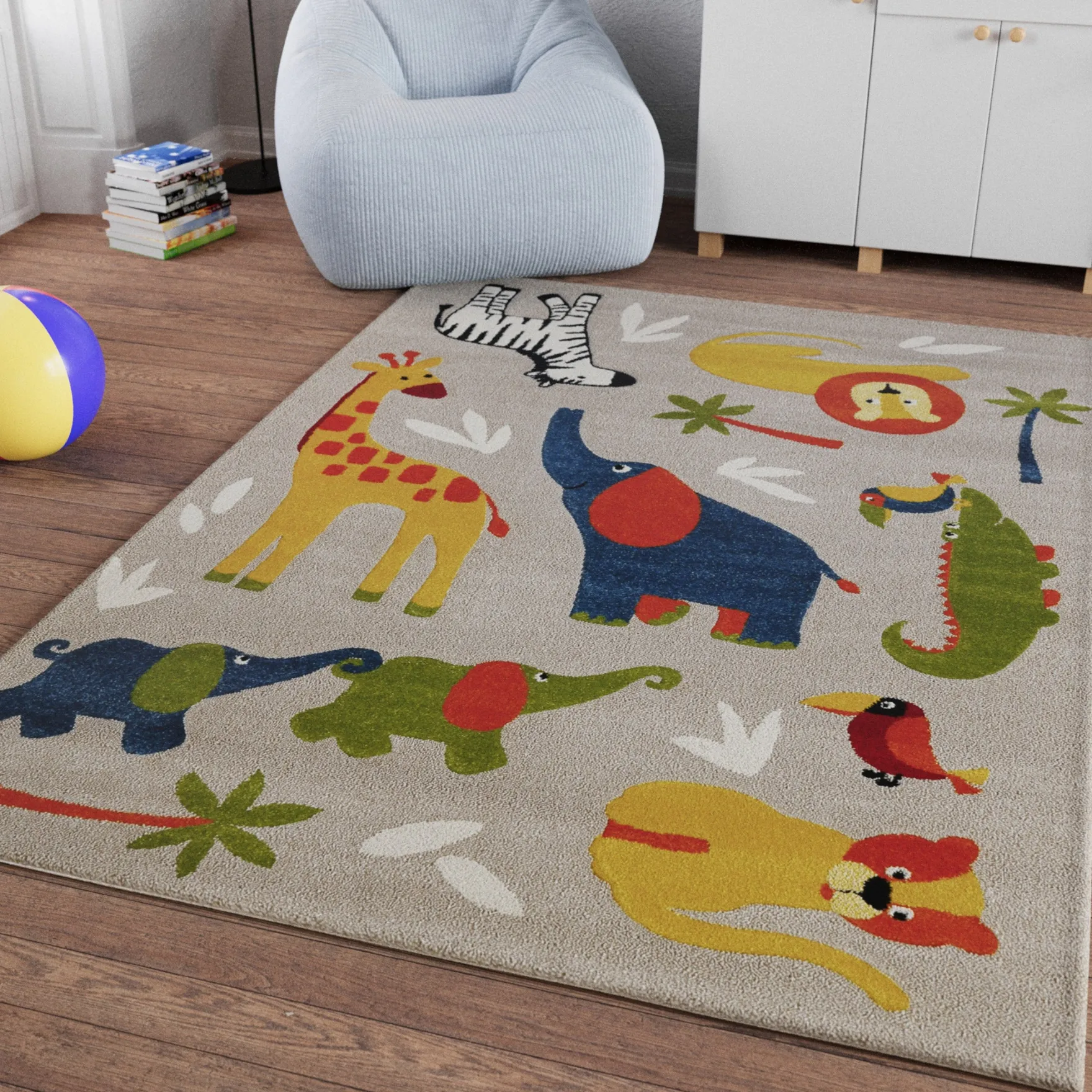 Kinderteppich Sand Beige meliert "Benny & Friends" Smart Kids