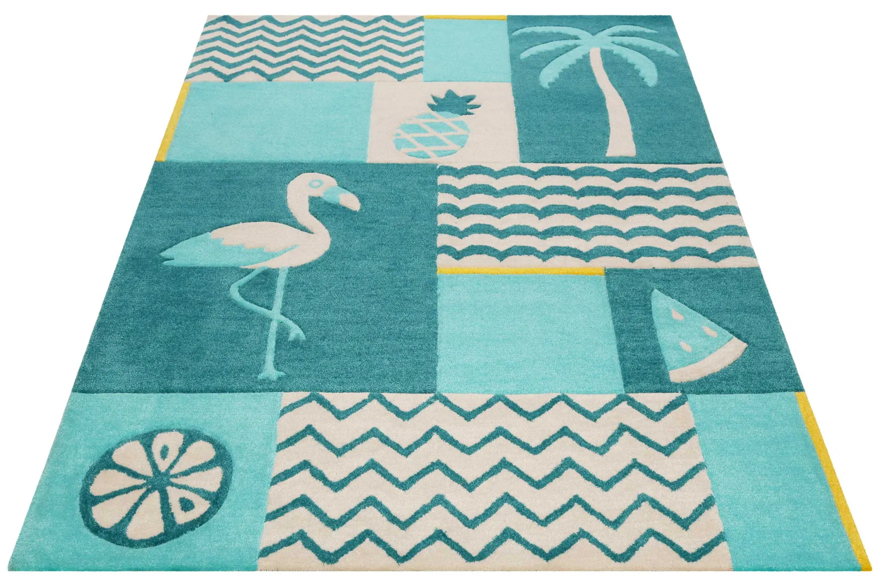 Kinderteppich Türkis "Fruity Flamingo" Smart Kids