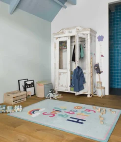 Kinderteppich Türkis 